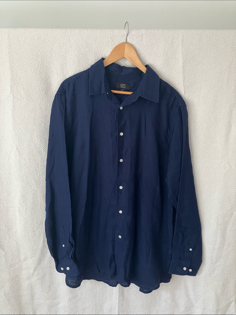 Men’s Club Room 100% Linen Long Sleeve Button Down Shirt